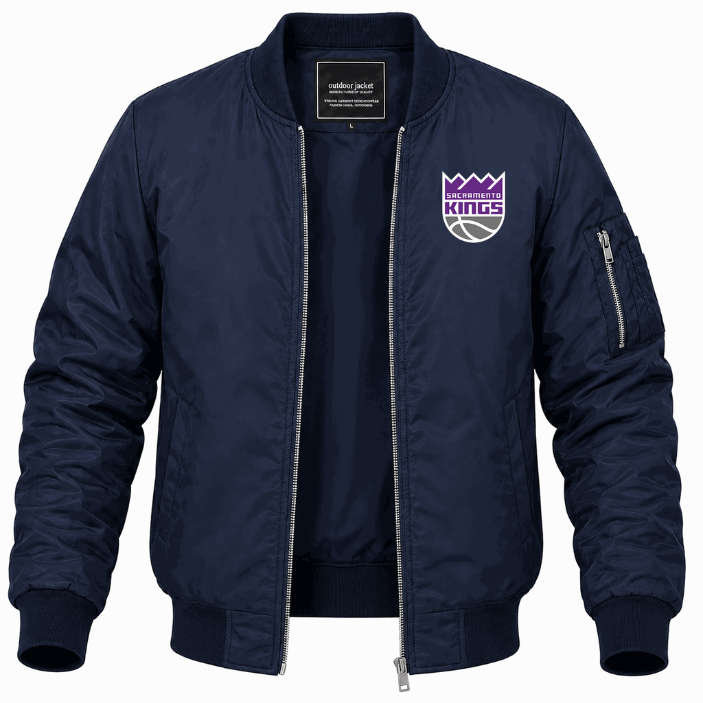Men's Sacramento Kings Lightweight Bomber Jacket - Navy