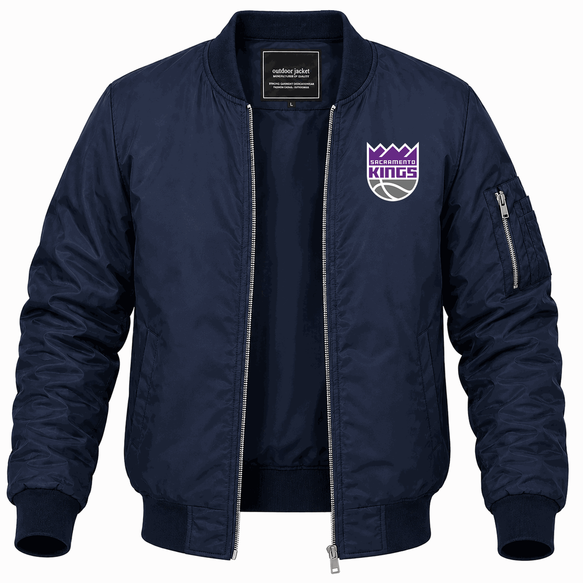 Men's Sacramento Kings Lightweight Bomber Jacket - Navy