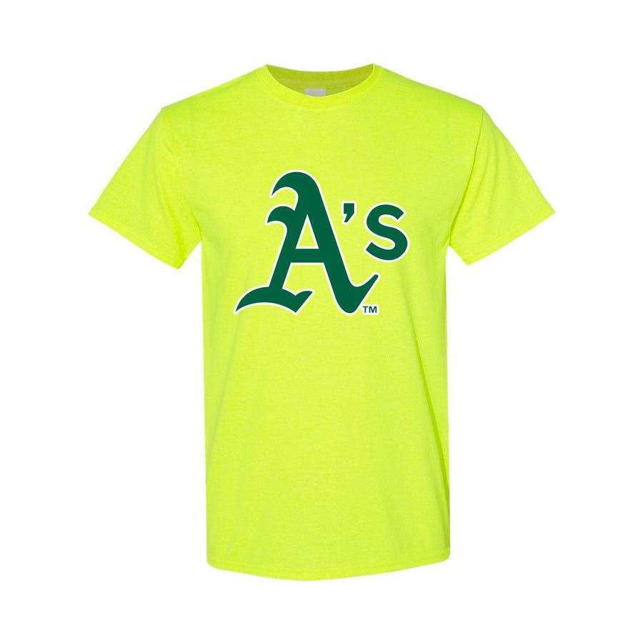 Men's Oakland Athletics Cotton T-Shirt - Safety Green
