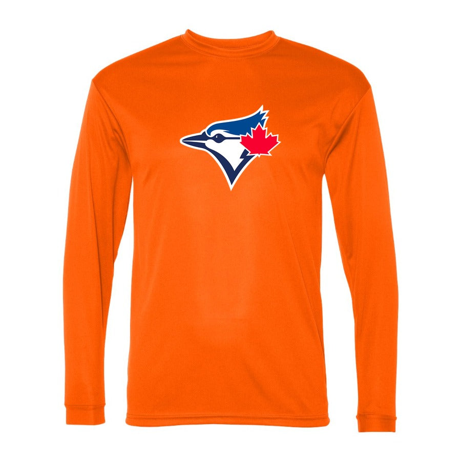 Men's Toronto Blue Jays Polyester Long Sleeve T-Shirt - Orange