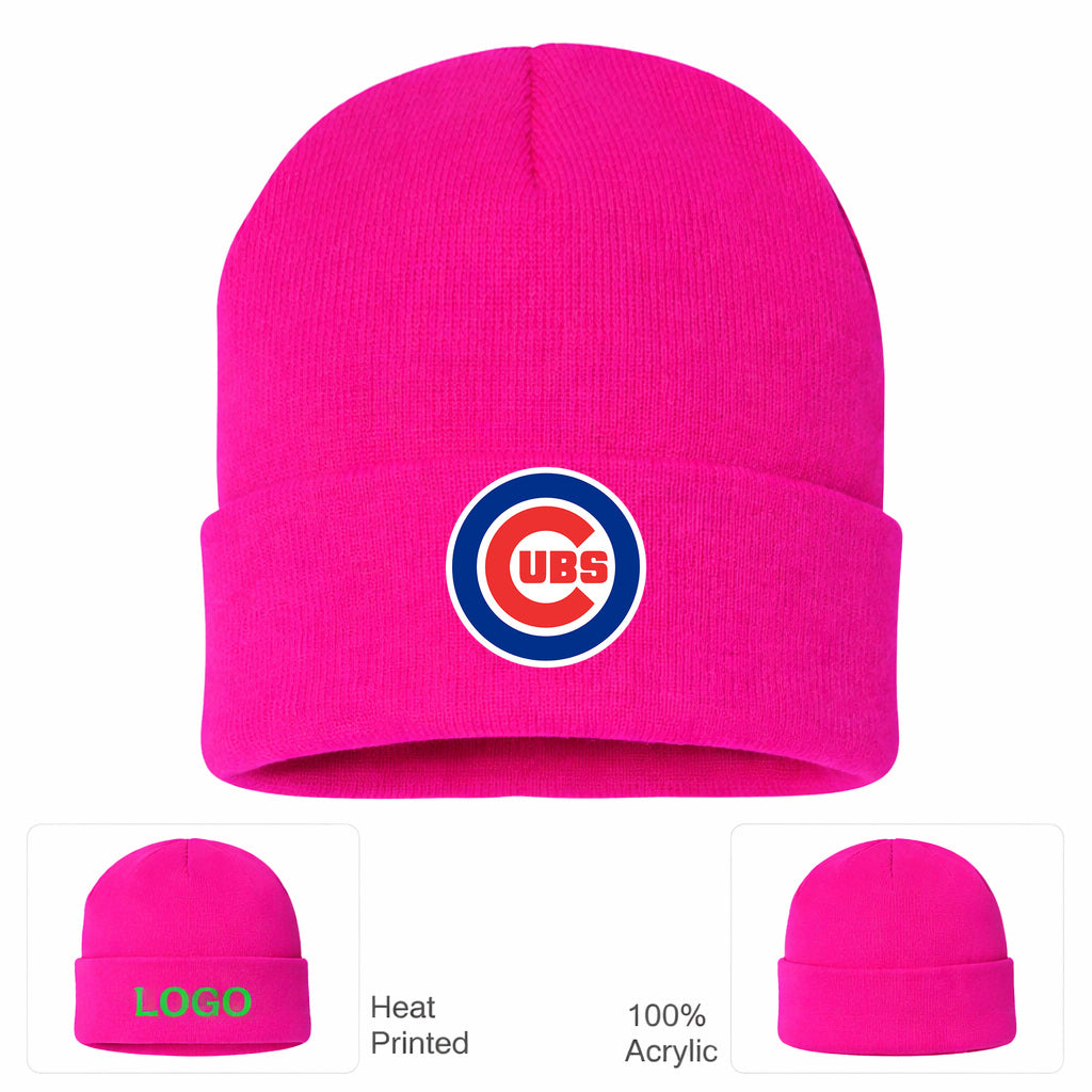 MLB Chicago Cubs Beanie Hat - Hot Pink