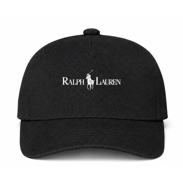 Polo Ralph Lauren White Logo Black Dad Baseball Cap Hat