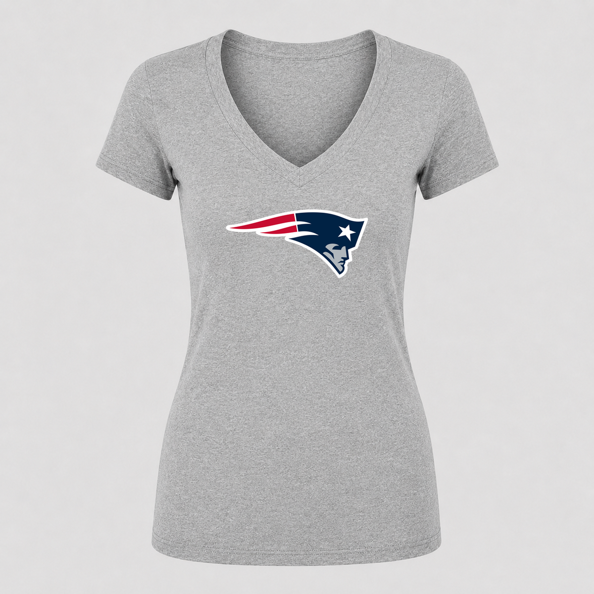 Women's New England Patriots V Neck T-Shirt in gray