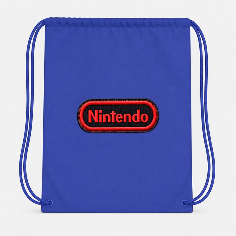 Nintendo Embroidery Drawstring Bag - Blue