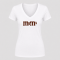 Women's M&M’s V Neck T-Shirt in white