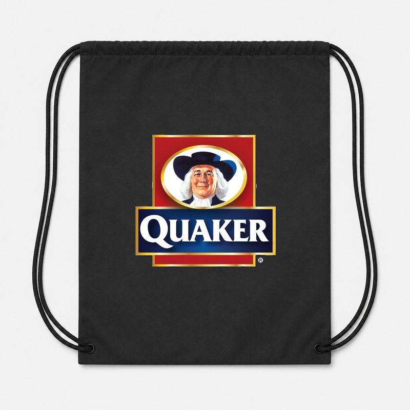 Quaker Food Drawstring Bag - Black