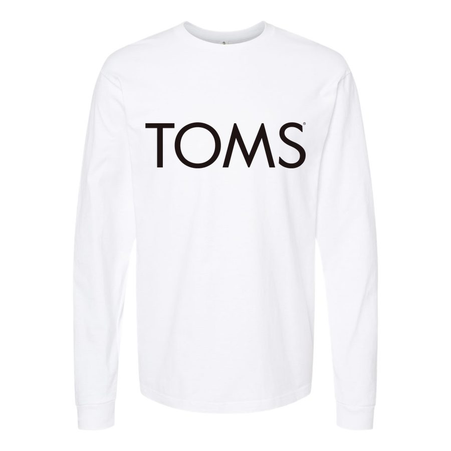Men's Toms-Logo-1536x864 Long sleeves Cotton Blend T-Shirt - White