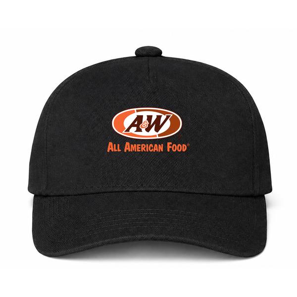 A&W Logo Black Dad Baseball Cap Hat