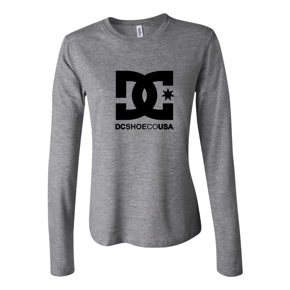 Women's DC Logo 1536x864 Long Sleeve T-Shirt - Gray