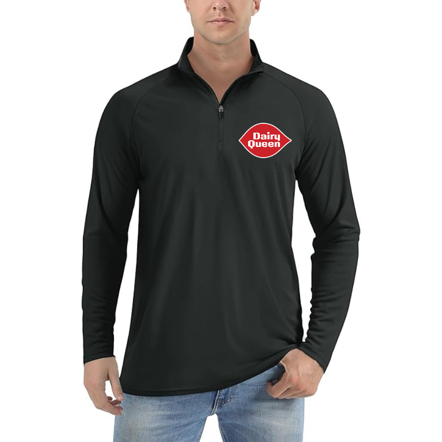 dairy queen logo png quarter-zip athletic shirt in Black