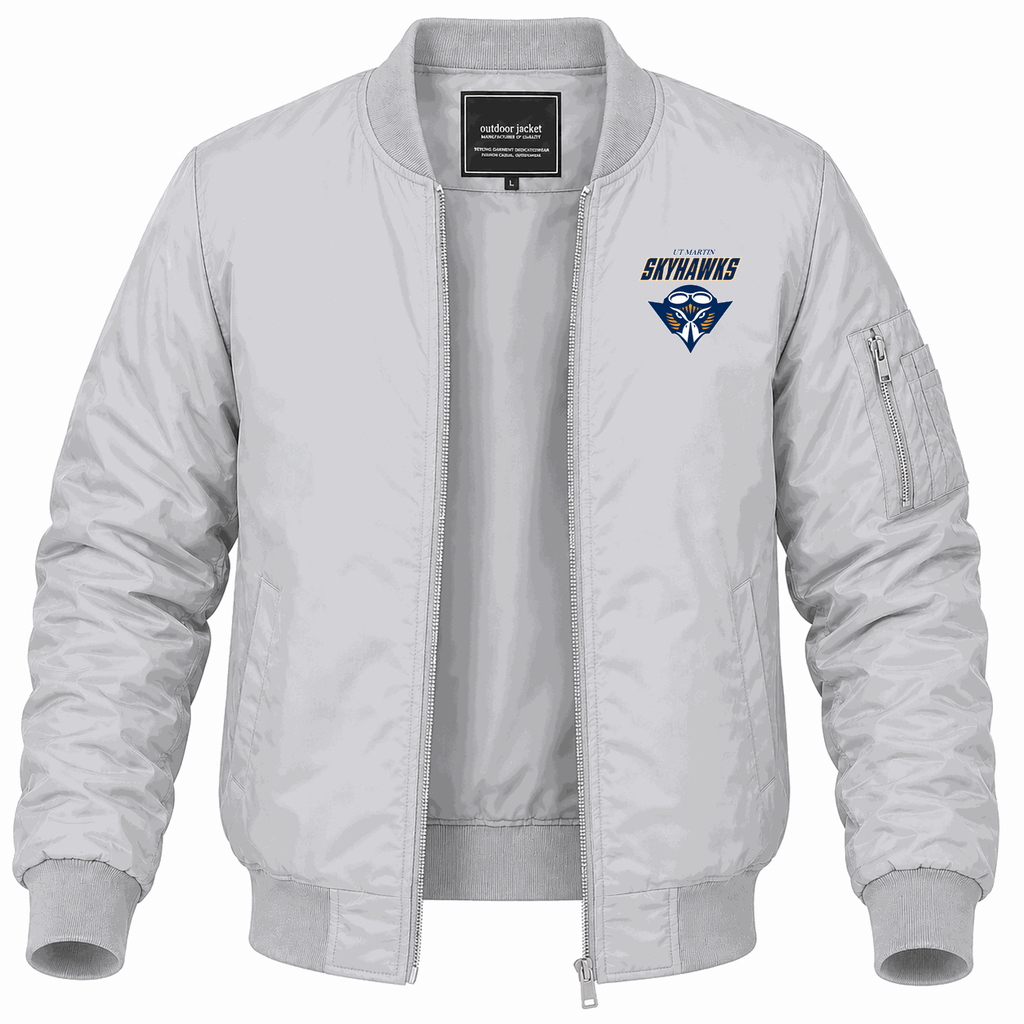 Men's Tennessee Martin Skyhawks Logo2 Lightweight Bomber Jacket - Gray