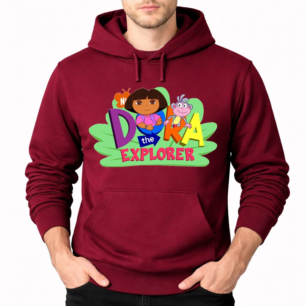 Men's Dora the Explorer Pullover Hoodie - Burgundy