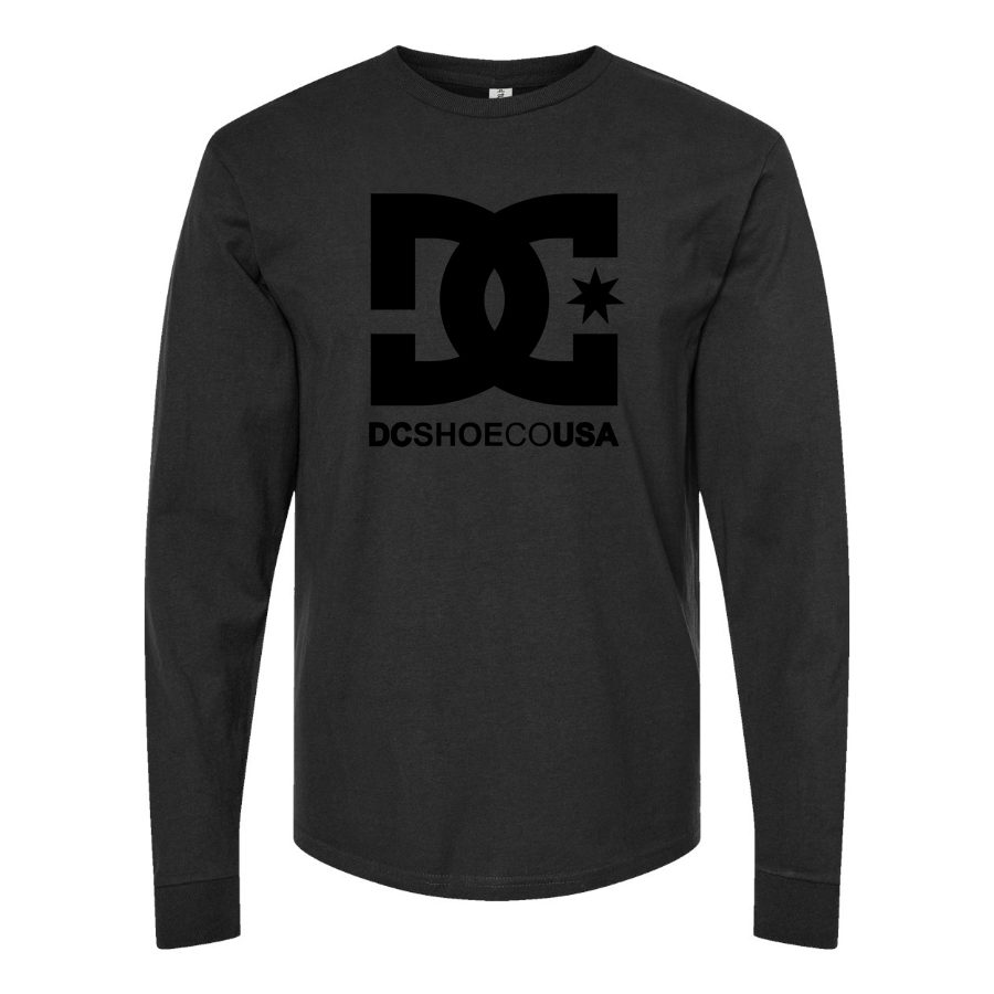 Men's DC-Logo-1536x864 Long sleeves Cotton Blend T-Shirt - Black