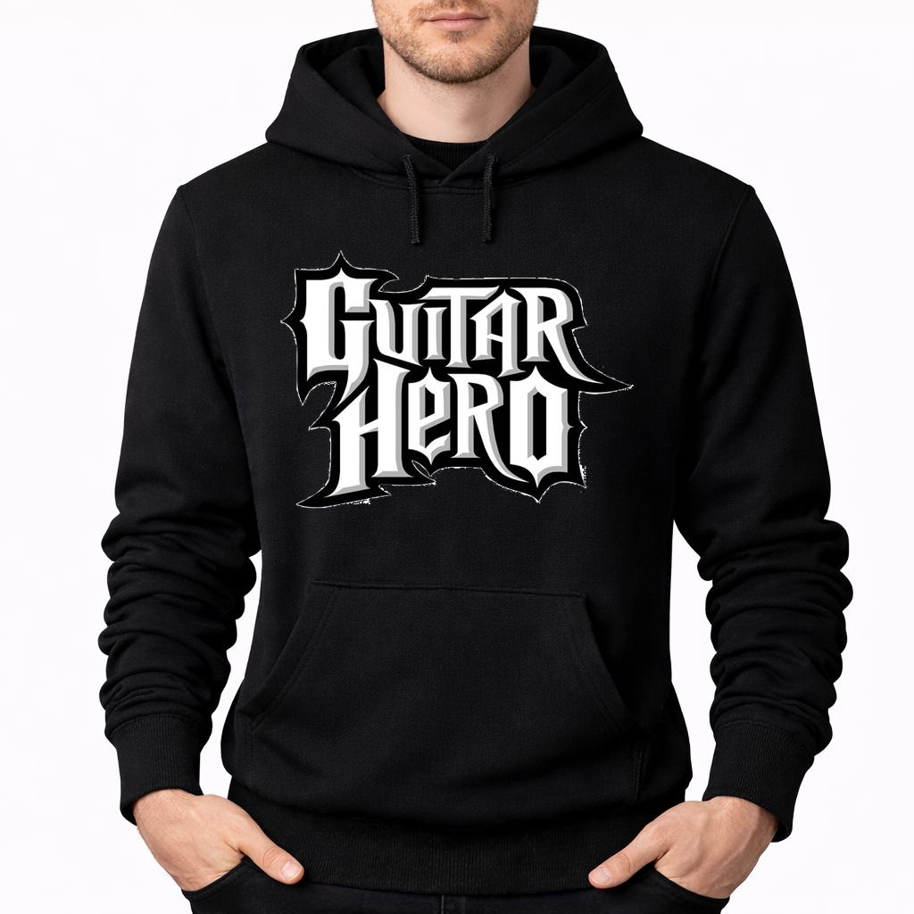Men's Guitar Hero Pullover Hoodie - Black