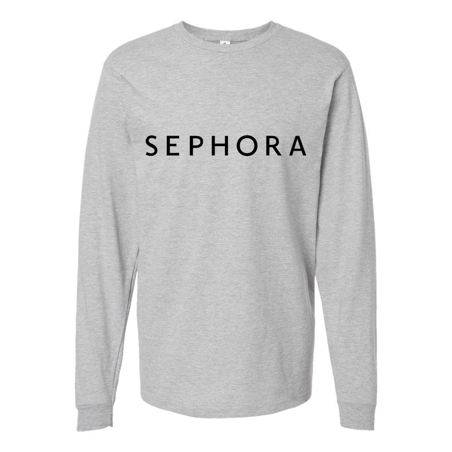 Men's Sephora-Logo-1536x864 Long sleeves Cotton Blend T-Shirt - Gray