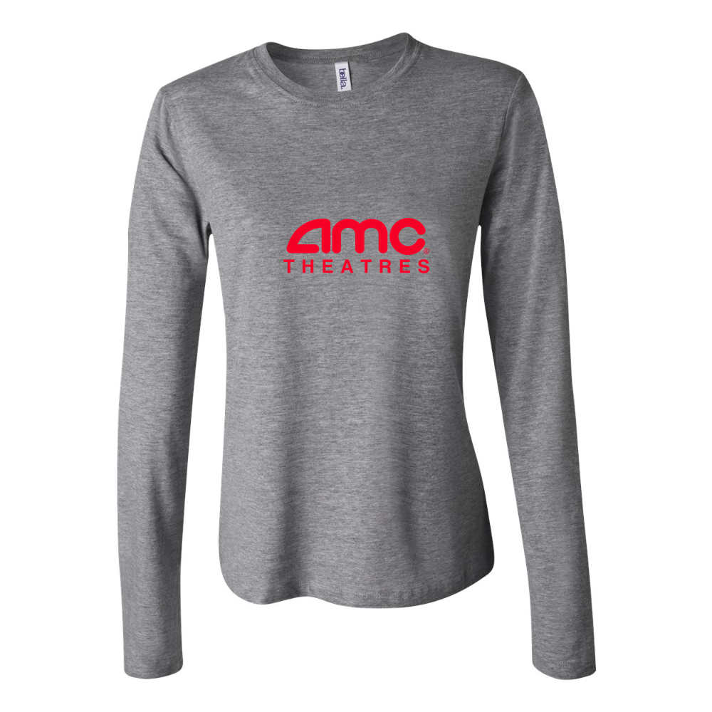 Women's Amc Theatres logo PNG1 Long Sleeve T-Shirt - Gray