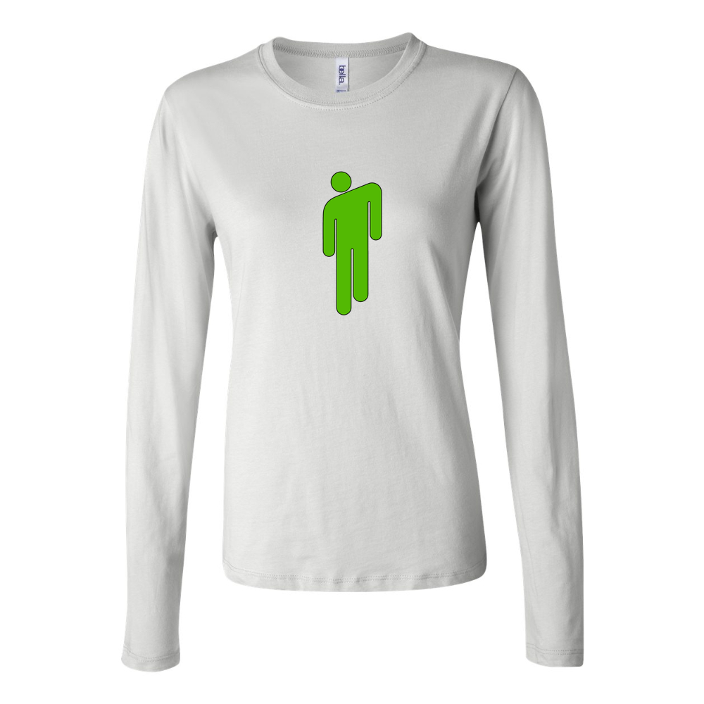 Women's Billie Eilish Logo 768x432 Long Sleeve T-Shirt - White