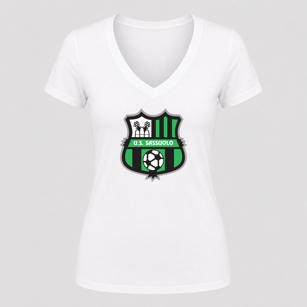 Women's U.S. Sassuolo Soccer V Neck T-Shirt in white