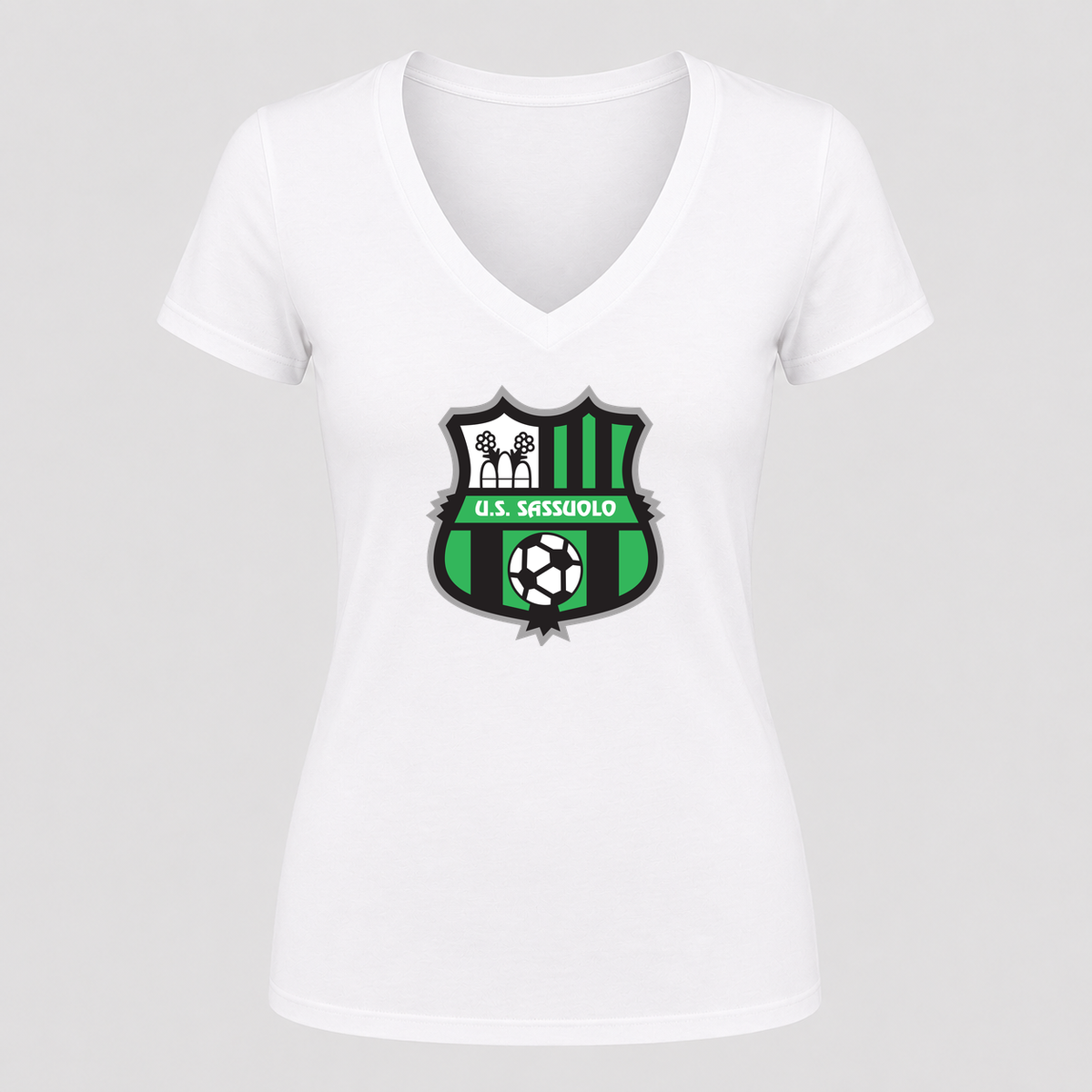 Women's U.S. Sassuolo Soccer V Neck T-Shirt in white
