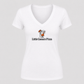 Women's Little Caesars V Neck T-Shirt in white