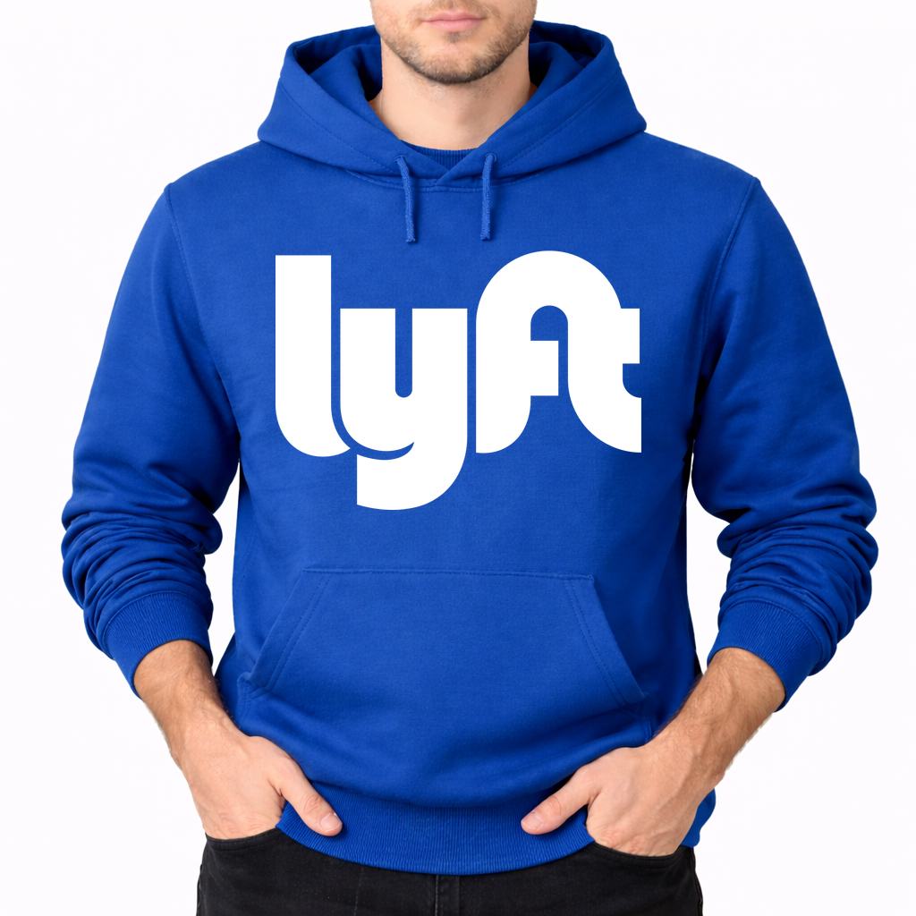 Men's Lyft White Pullover Hoodie - Blue