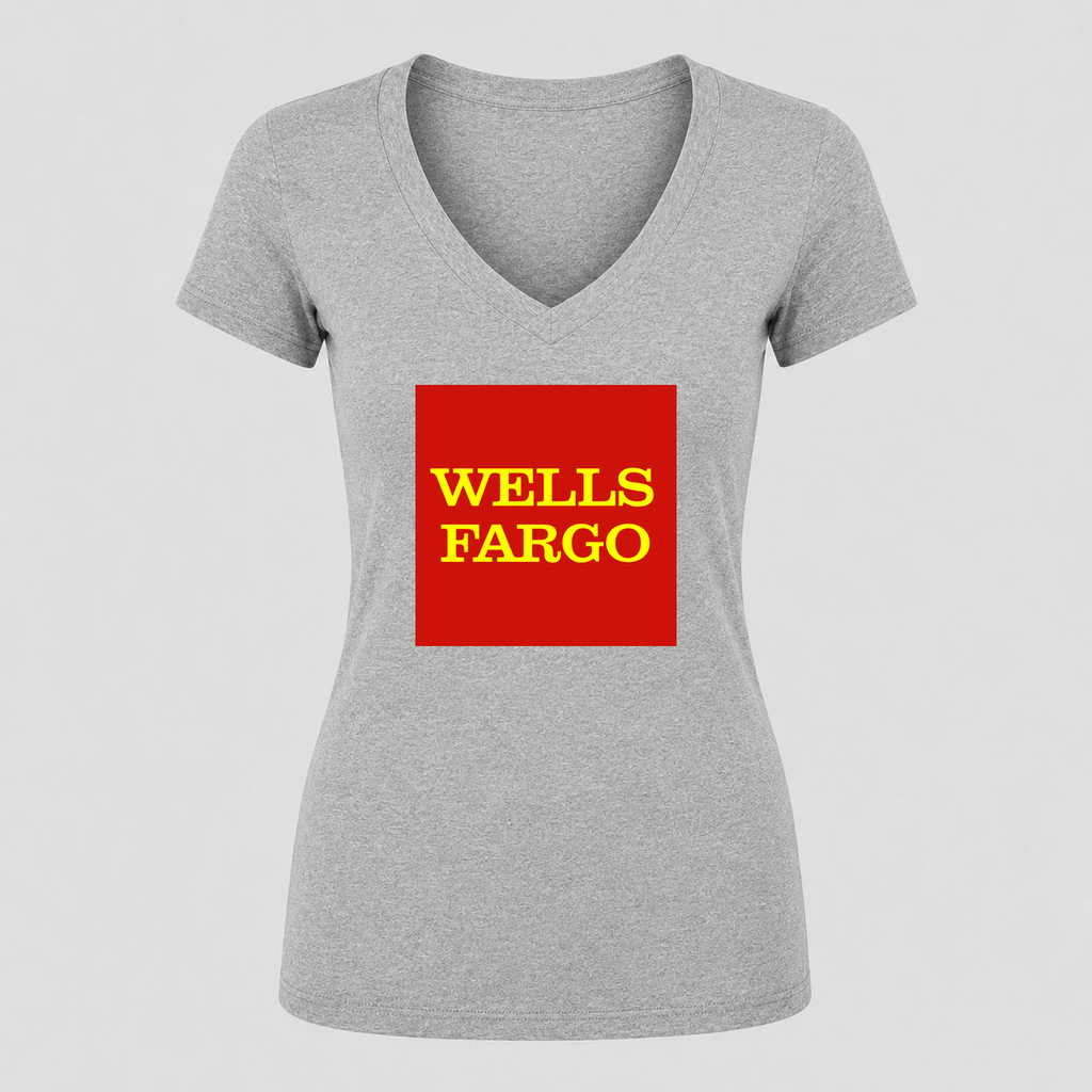 Women's Wells Fargo V Neck T-Shirt in gray