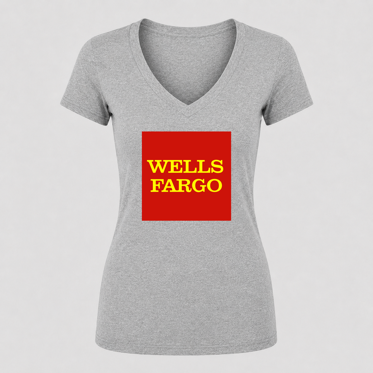 Women's Wells Fargo V Neck T-Shirt in gray