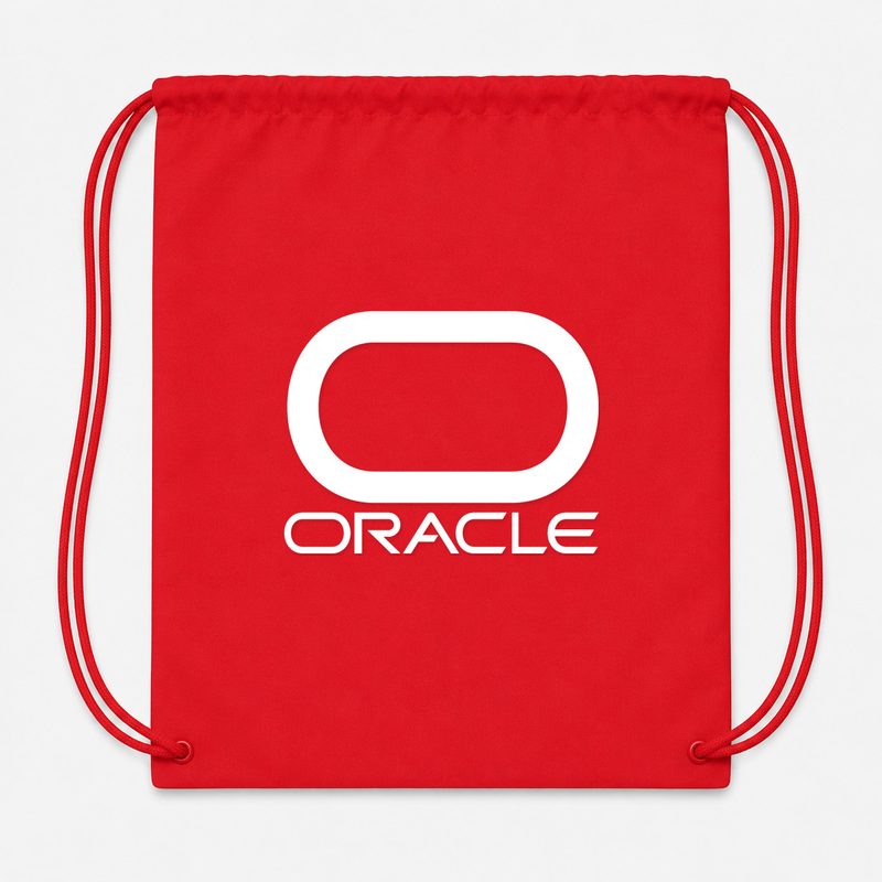 Oracle White Drawstring Bag - Red
