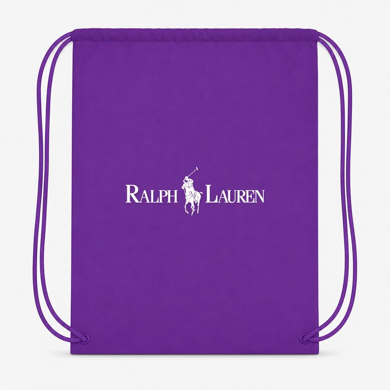 Polo Ralph Lauren White Drawstring Bag - Purple