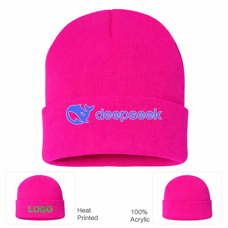 DeepSeek Hot Pink Beanie Hat