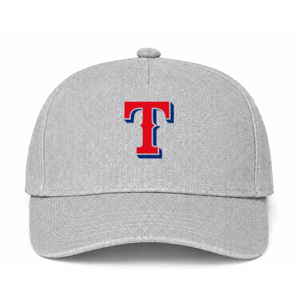 Texas Rangers MLB Logo Gray Dad Baseball Cap Hat