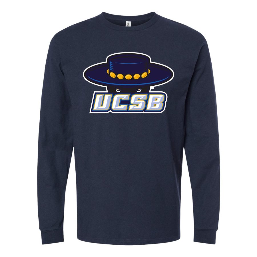 Men's UCSB Gauchos Logo Long sleeves Cotton Blend T-Shirt - Navy