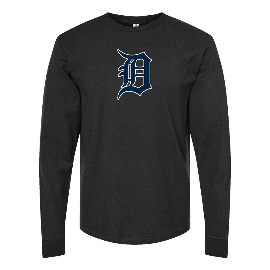 Men's Detroit Tigers Long sleeves Cotton Blend T-Shirt - Black