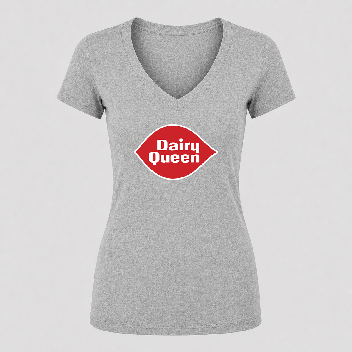 Women's Dairy Queen V Neck T-Shirt in gray