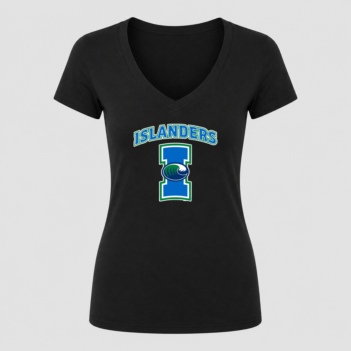 Women's Texas A&M Corpus Christi Islanders V Neck T-Shirt in black