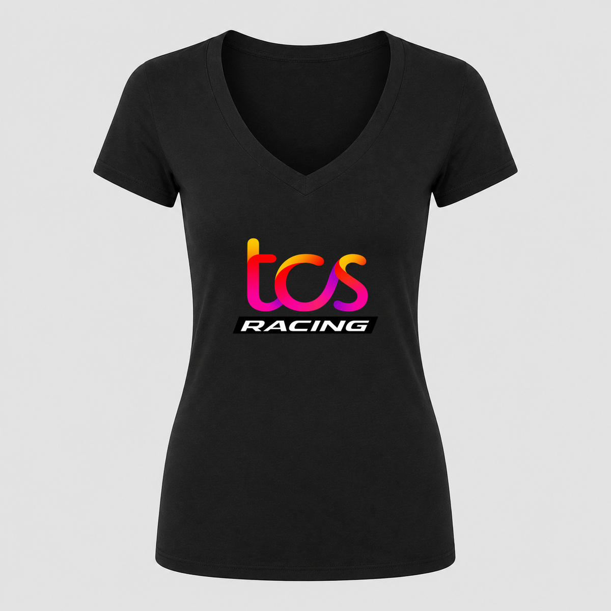 Women's TCS Racing V Neck T-Shirt in black