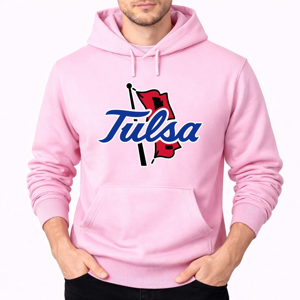 Men's Tulsa Golden Hurricane Pullover Hoodie - Pink