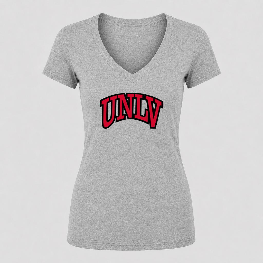 Women's UNLV Rebels V Neck T-Shirt in gray