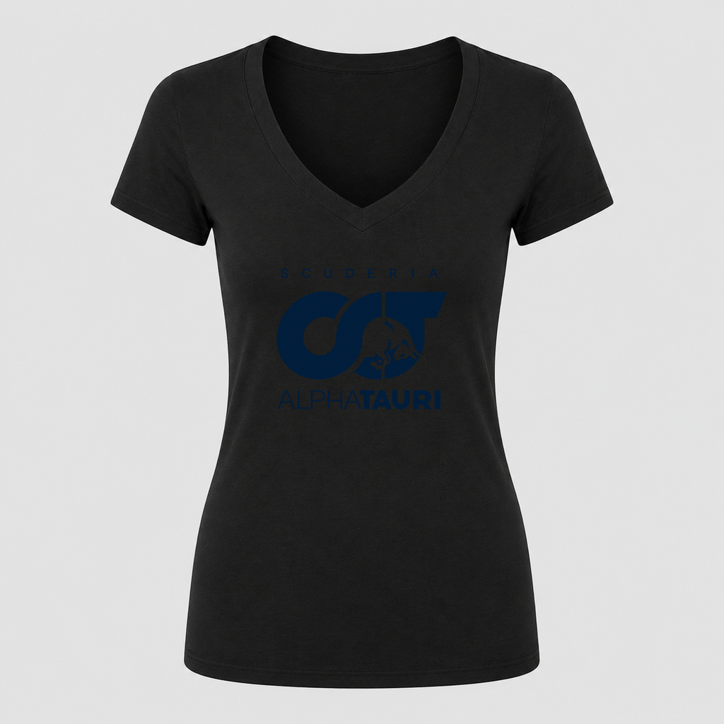 Women's Scuderia AlphaTauri V Neck T-Shirt in black