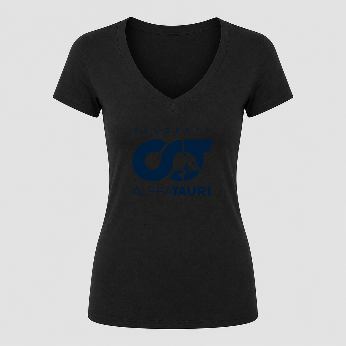 Women's Scuderia AlphaTauri V Neck T-Shirt in black