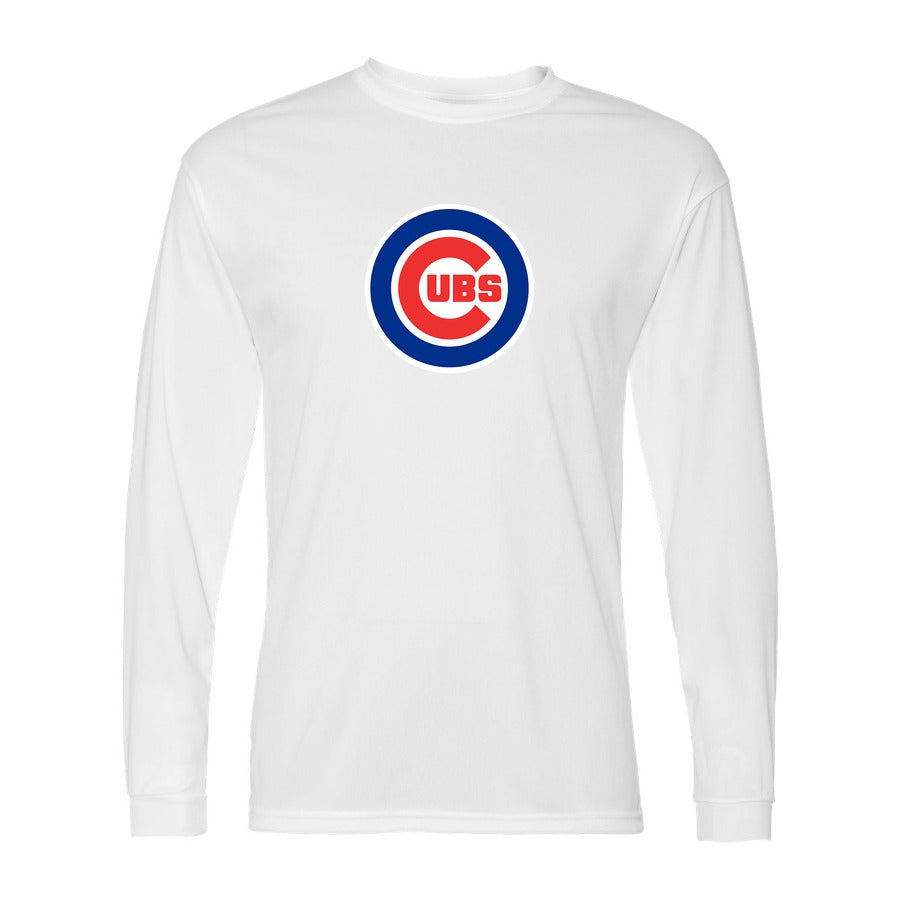Men's Chicago Cubs Polyester Long Sleeve T-Shirt - White