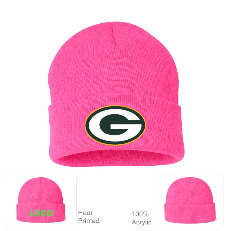 Green Bay Packers Pink Beanie Hat