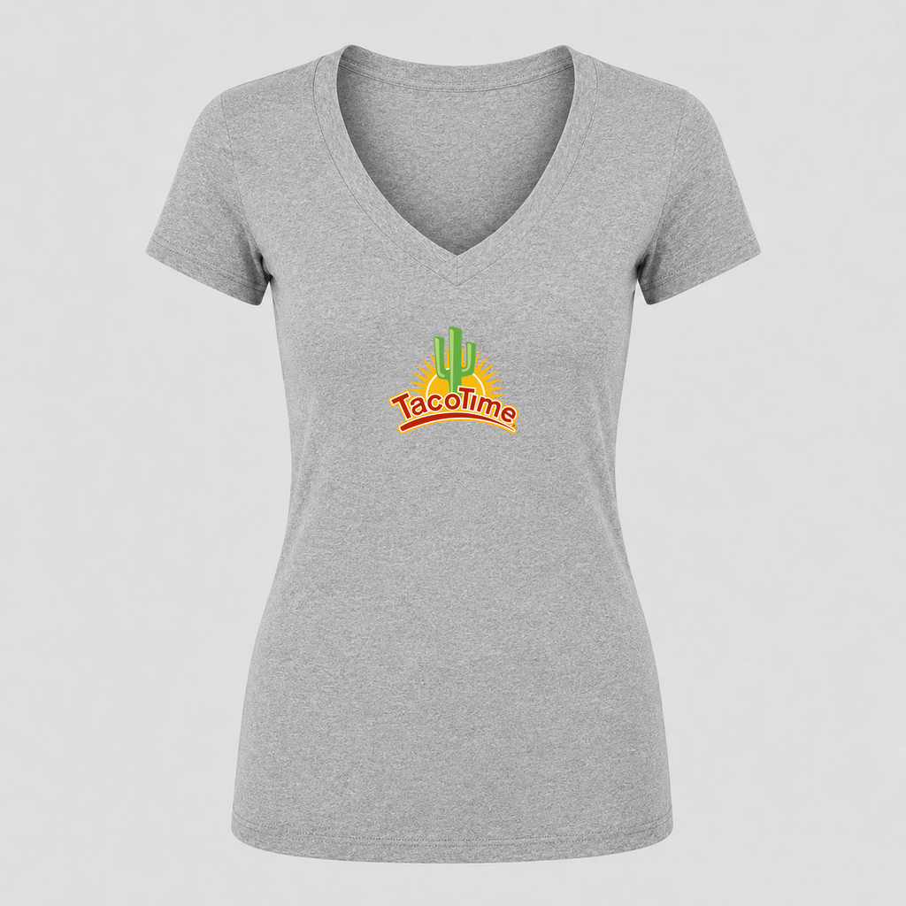 Women's TacoTime V Neck T-Shirt in gray