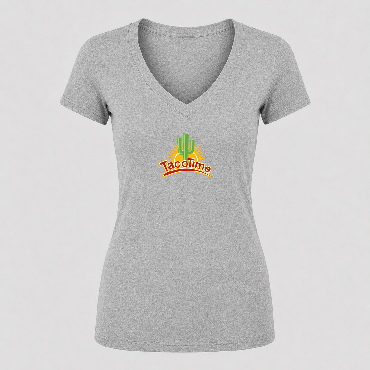 Women's TacoTime V Neck T-Shirt in gray