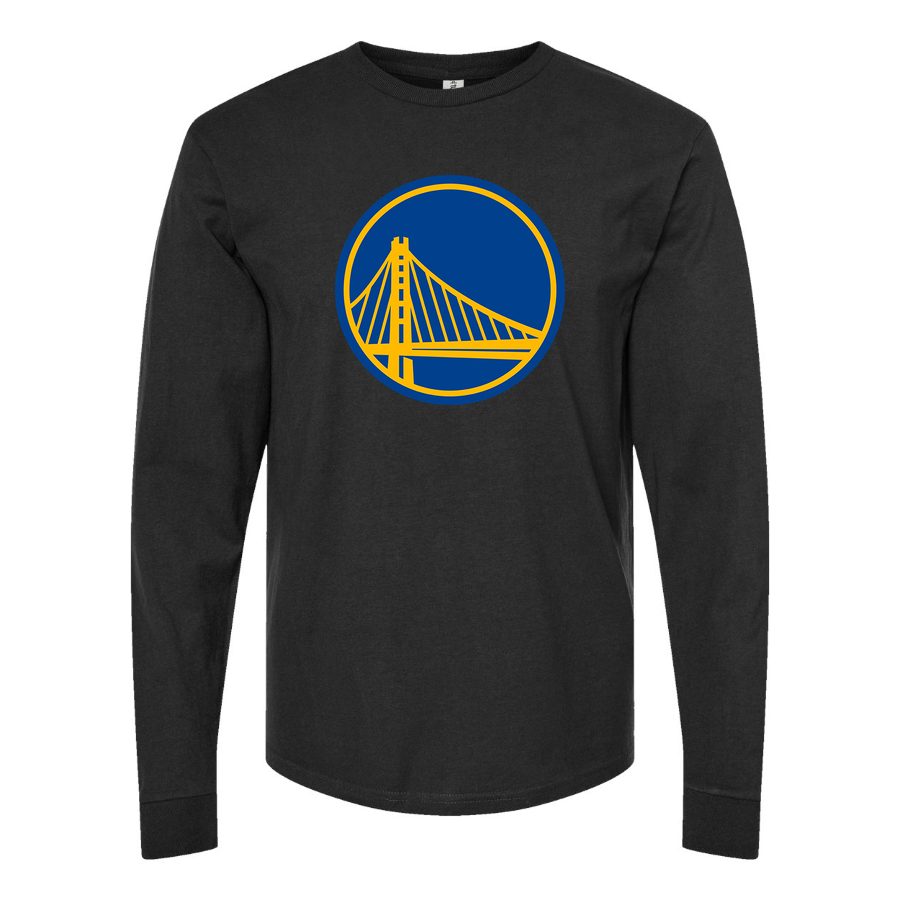 Men's Golden State Warriors Long sleeves Cotton Blend T-Shirt - Black