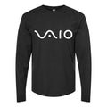 Men's sony-vaio-curvy-logo-White Long sleeves Cotton Blend T-Shirt - Black