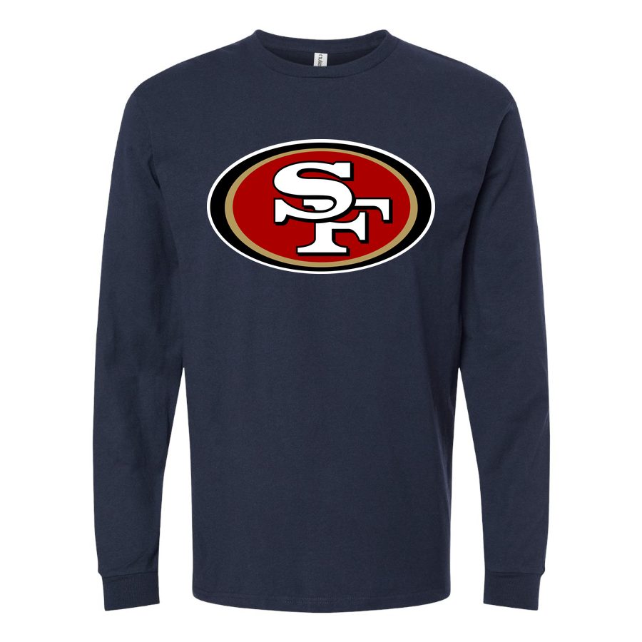 Men's San Francisco 49ers Long sleeves Cotton Blend T-Shirt - Navy