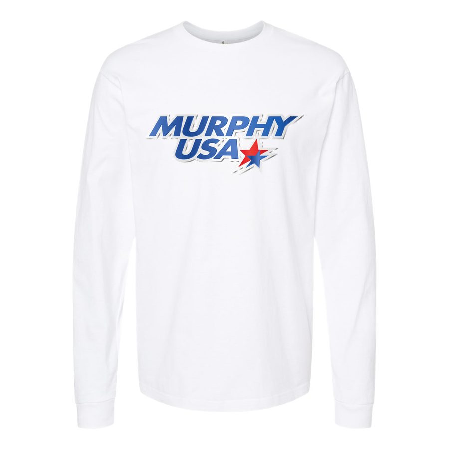 Men's Murphy-USA-Logo Long sleeves Cotton Blend T-Shirt - White