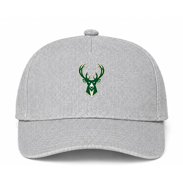 Milwaukee Bucks NBA Logo Gray Dad Baseball Cap Hat