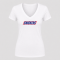 Women's Snickers V Neck T-Shirt in white